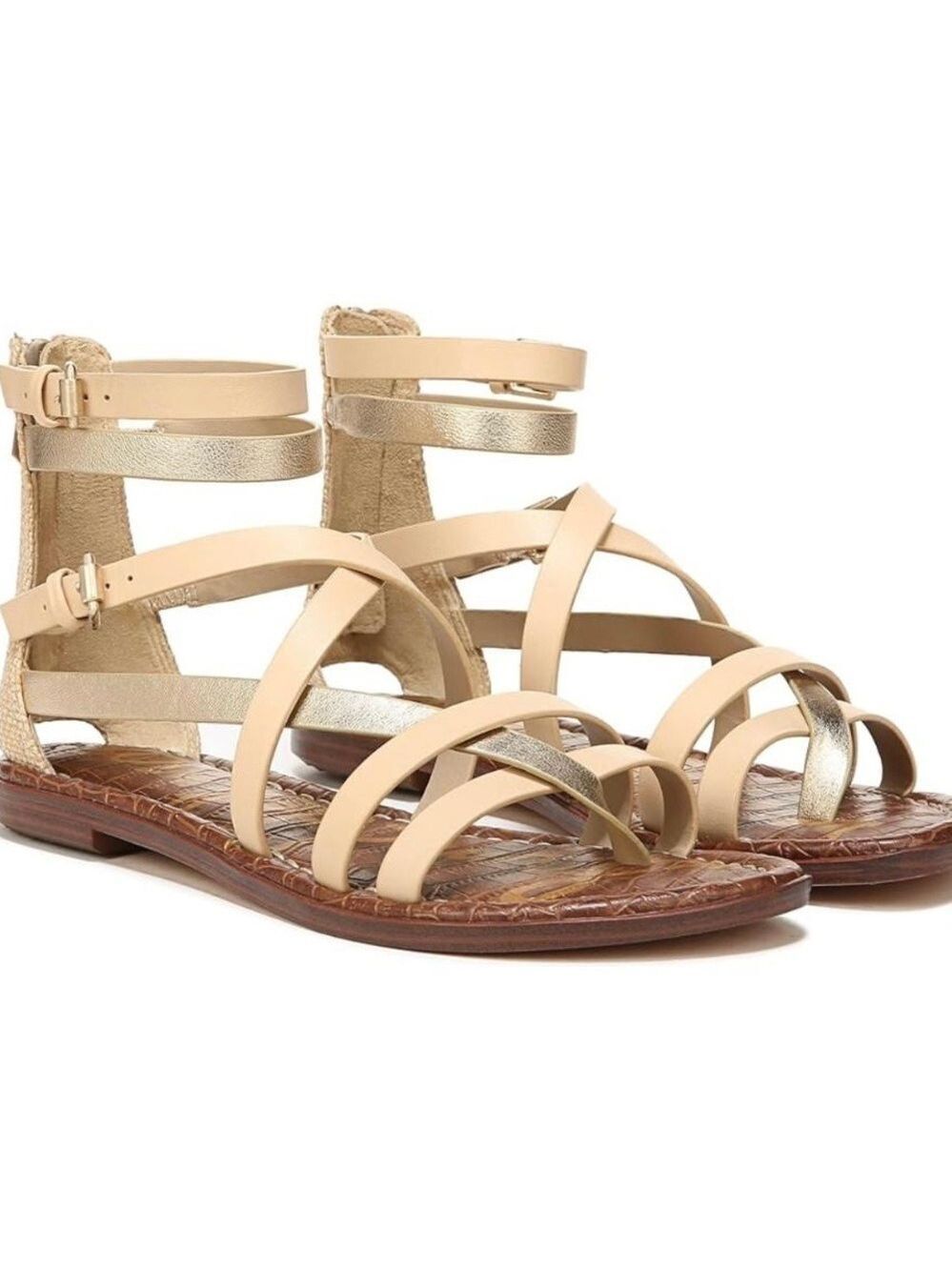 Sam Elderman Gibbs Leather Strappy Gladiator Sandals - NWT